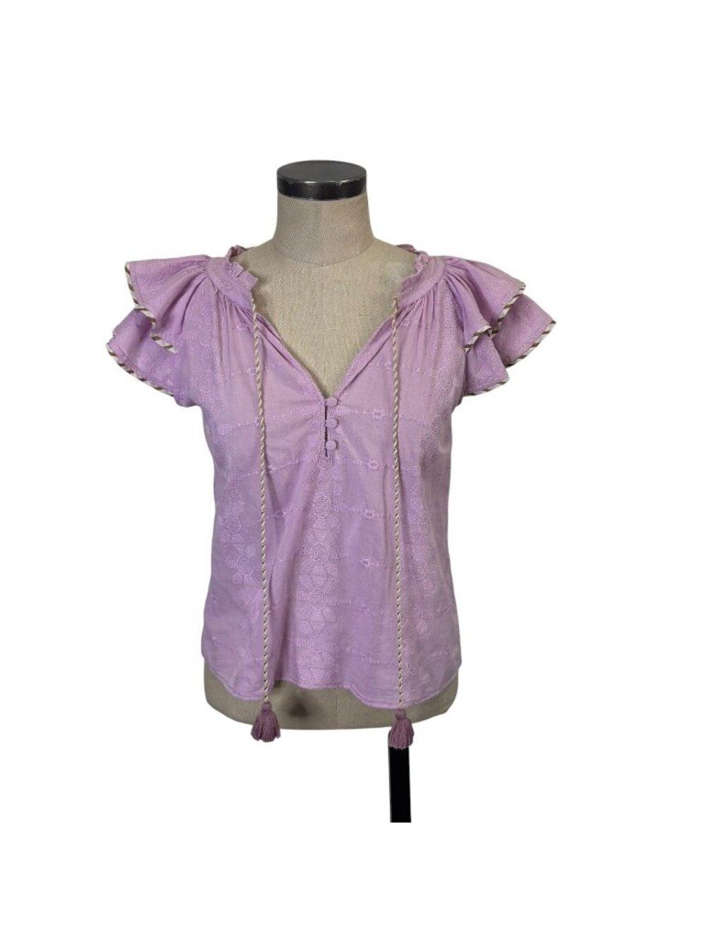 OMIKA Flutter Sleeve Peasant Top
